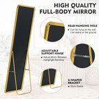 Full Length Mirror 147x37cm – Rectangle Standing & Wall Mounted Dressing Mirror