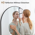 Decorhills Arched Full Length Mirror 80×180 cm – Standing & Wall Mounted Floor Mirror (Black)