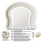 Decorhills Arched Wavy LED Full Length Mirror – Velvet Flannel Frame | Standing & Wall Mounted