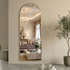 Decorhills Arched Full Length Mirror – Premium Aluminum Alloy Standing & Wall-Mounted Mirror for Bedroom (180x65cm)