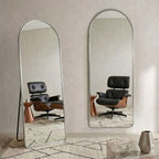 Decorhills Arched Full Length Mirror – Premium Aluminum Alloy Standing & Wall-Mounted Mirror for Bedroom (180x65cm)