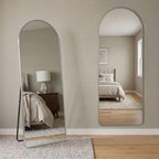 Decorhills Arched Full Length Mirror – Premium Aluminum Alloy Standing & Wall-Mounted Mirror for Bedroom (180x65cm)