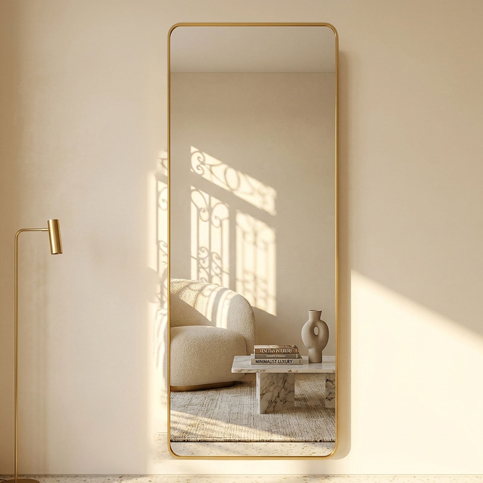 Decorhills Large Full Length Mirror – 180x65cm Premium Aluminum Alloy Brushed Frame Standing & Wall-Mounted Mirror