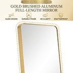 Decorhills Large Full Length Mirror – 180x65cm Premium Aluminum Alloy Brushed Frame Standing & Wall-Mounted Mirror