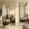 Decorhills Large Full Length Mirror – 180x65cm Premium Aluminum Alloy Brushed Frame Standing & Wall-Mounted Mirror