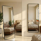 Decorhills Large Full Length Mirror – 180x65cm Premium Aluminum Alloy Brushed Frame Standing & Wall-Mounted Mirror