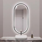 Decorhills LED Oval Wall Mirror 70×100 cm – Triple Color Touch Sensor | Aluminum Frame