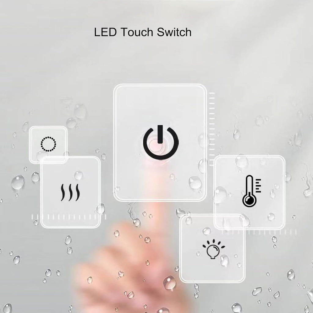 Decorhills LED Oval Wall Mirror 70×100 cm – Triple Color Touch Sensor | Aluminum Frame