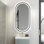 Decorhills LED Oval Wall Mirror 70×100 cm – Triple Color Touch Sensor | Aluminum Frame