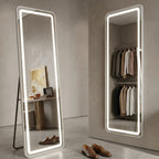 Decorhills LED Full Length Mirror – Aluminum Alloy Standing & Wall-Mounted Dressing Mirror with 3-Color Touch Control