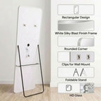 Decorhills LED Full Length Mirror – Aluminum Alloy Standing & Wall-Mounted Dressing Mirror with 3-Color Touch Control