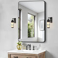 Decorhills Rectangular Wall Mirror 60×80 cm – Black Aluminum Frame | Horizontal & Vertical Hanging Bathroom Mirror