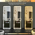 Decorhills LED Full Length Mirror – Aluminum Alloy Frame Floor Mirror with Touch Control, 3 Color Lighting, Standing or Wall Mounted Dressing Mirror