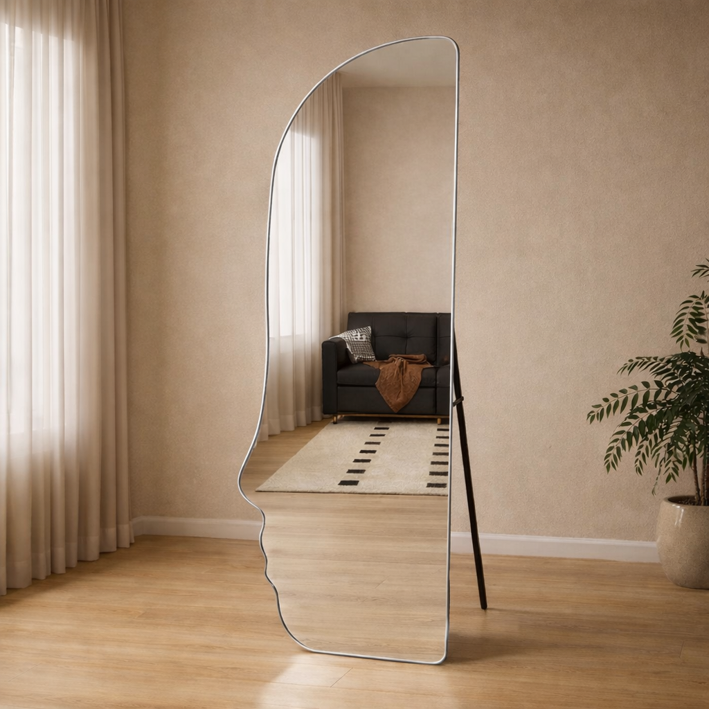 Decorhills Face Shaped Full Length Mirror – Floor Standing & Wall Mounted for Bedroom & Living Room