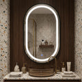 Decorhills Oval LED Bathroom Mirror – Black Brushed Aluminium Frame, 3 Colour Temperature Touch Control, Wall Mounted, 90 × 50 cm