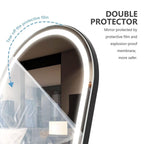 Decorhills Arched LED Full Length Mirror – Dimmable Touch Control, 3 Color Lighting, Aluminum Frame, Standing or Wall Mounted Floor Mirror