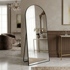 Decorhills Arched Full Length Mirror – Premium Aluminum Alloy Frame Standing & Wall-Mounted Mirror for Home Decor