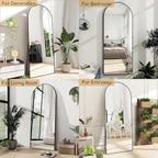 Decorhills Arched Full Length Mirror – Premium Aluminum Alloy Frame Standing & Wall-Mounted Mirror for Home Decor