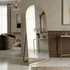 Decorhills Arched Full Length Mirror – Premium Aluminum Alloy Frame Standing & Wall-Mounted Mirror for Home Decor