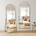 Decorhills Arched Full Length Mirror – Premium Aluminum Alloy Frame Standing & Wall-Mounted Mirror for Home Decor