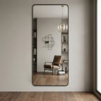 Decorhills Large Wide Full Length Mirror – 180x80cm Premium Aluminum Alloy Brushed Frame Standing & Wall-Mounted Mirror
