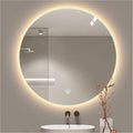 Decorhills LED Frameless Bathroom Mirror – Round Backlit Wall Mirror with Touch Switch & 3-Color Dimming Lights