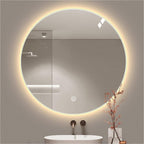 Decorhills LED Frameless Bathroom Mirror – Round Backlit Wall Mirror with Touch Switch & 3-Color Dimming Lights
