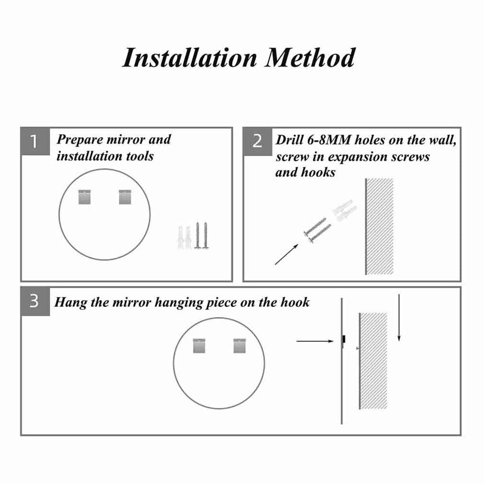 Decorhills LED Frameless Moon Shaped Bathroom Mirror 120×90cm – Touch Switch, Triple Color Light, Horizontal & Vertical Wall Mount