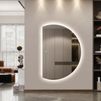 Decorhills LED Frameless Moon Shaped Bathroom Mirror 120×90cm – Touch Switch, Triple Color Light, Horizontal & Vertical Wall Mount