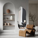 Decorhills Irregular Frameless Full Length Mirror – Standing, Leaning or Wall Mounted Dressing Mirror with Stand