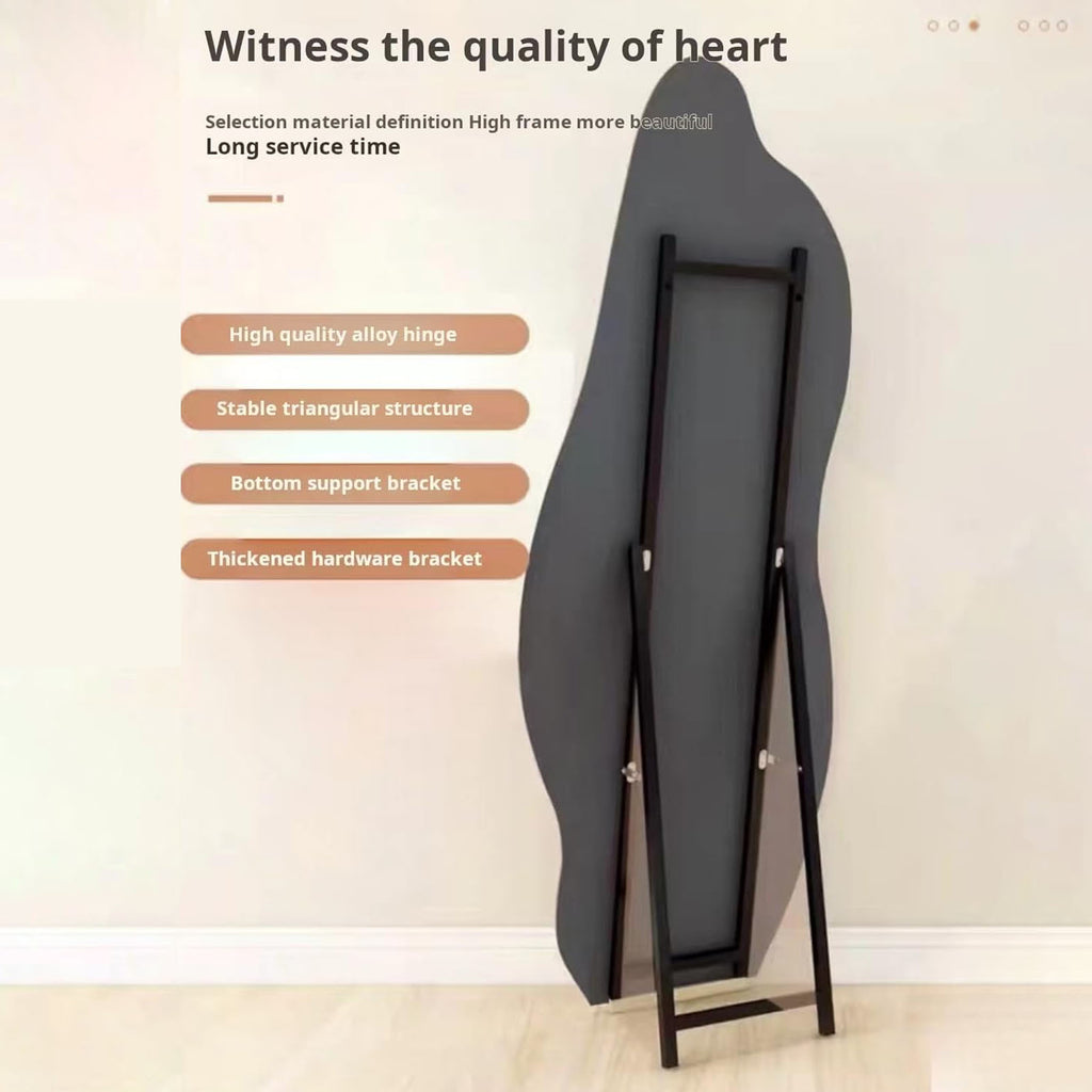 Decorhills Irregular Frameless Full Length Mirror – Standing, Leaning or Wall Mounted Dressing Mirror with Stand