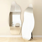 Decorhills Irregular Frameless Full Length Mirror – Standing, Leaning or Wall Mounted Dressing Mirror with Stand