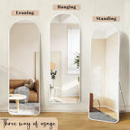 Decorhills Arched Full Length Mirror 157×47 cm – Aluminum Alloy Frame with Foldable Stand
