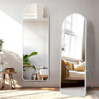 Decorhills Arched Full Length Mirror 157×47 cm – Aluminum Alloy Frame with Foldable Stand