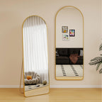 Decorhills Arched Full Length Mirror 157×47 cm – Aluminum Alloy Frame with Foldable Stand