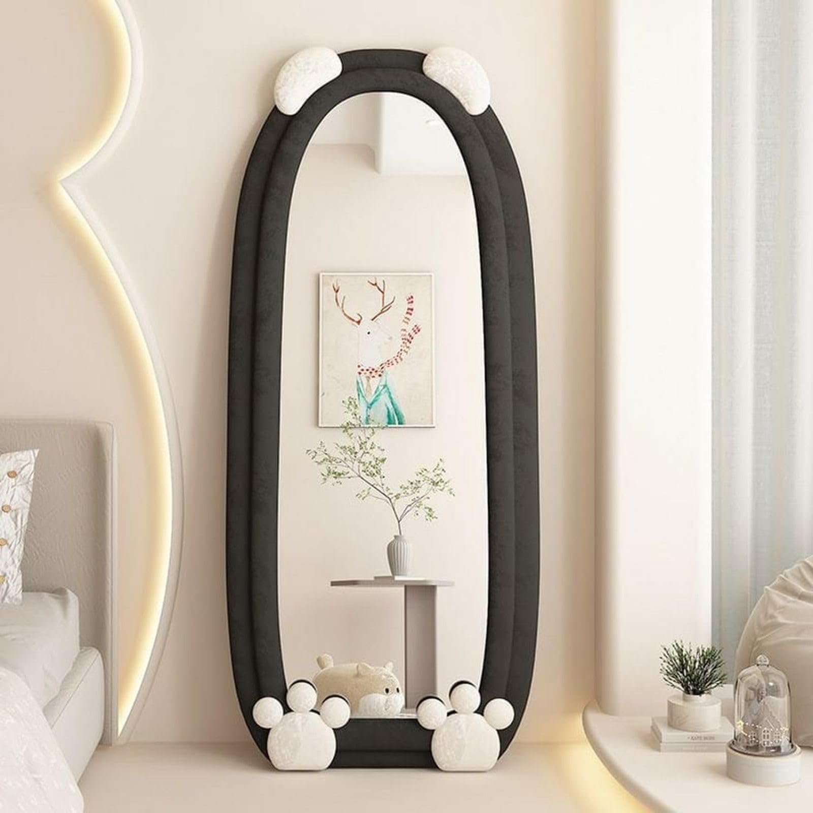 Decorhills Bear-Themed Full Length Mirror – Velvet Frame | Standing & Wall Mounted