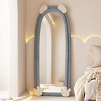 Decorhills Bear-Themed Full Length Mirror – Velvet Frame | Standing & Wall Mounted