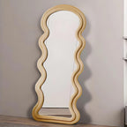 Decorhills Double Layer Wavy Full Length Mirror – Velvet Fabric  Flannel Frame | Standing & Wall Mounted