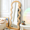 Decorhills Double Layer Wavy Full Length Mirror – Velvet Fabric  Flannel Frame | Standing & Wall Mounted
