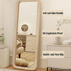 Decorhills Rect Round Corner Full Length Mirror – Velvet Frame | Standing & Wall Mounted