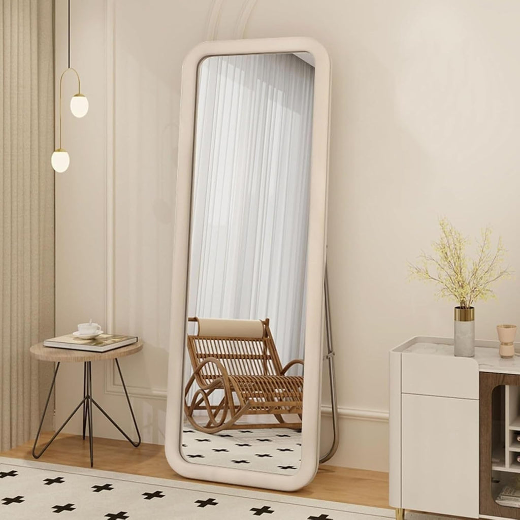 Decorhills Rect Round Corner Full Length Mirror – Velvet Frame | Standing & Wall Mounted