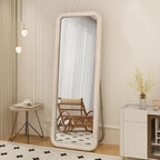 Decorhills Rect Round Corner Full Length Mirror – Velvet Frame | Standing & Wall Mounted