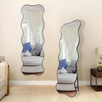 DECORHILLS Scalloped Full Length Mirror 180×60 cm – Standing & Wall Mounted Full Body Mirror