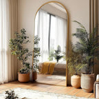 Decorhills Wide Arched Full Length Mirror 80×180 cm – Gold Frame | Standing & Wall Mounted