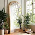 Decorhills Wide Arched Full Length Mirror 80×180 cm – Gold Frame | Standing & Wall Mounted